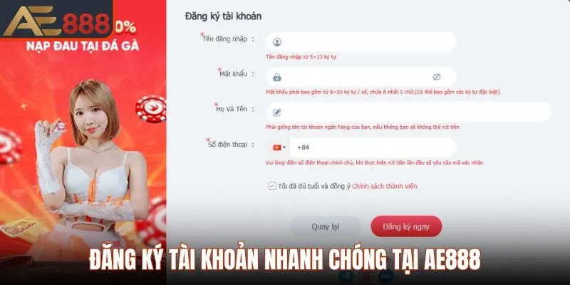Đăng ký tài khoản chuẩn bị tham gia cá cược